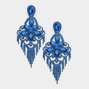 Blue clip on earrings